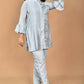 Morchari Women Hand Embroidery Co-Ords-Grey - Swadesiicart