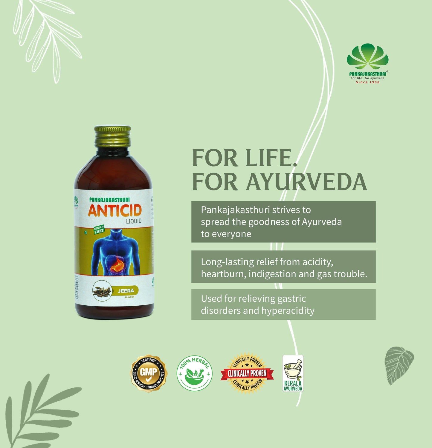 Pankajakasthuri Anticid Liquid Jeera - Swadesiicart