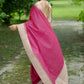 Vishnu Weaves Women's Pink Tussar Silk Woven Saree with Blouse - Swadesiicart