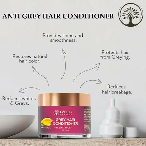 Ivory Natural Grey Hair Conditioner For Early Of Greying, Strengthens Hair | Swadesiicart