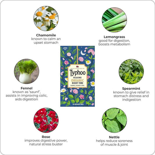 Typhoo Relaxing Organic Night Time Tea Bags - Swadesiicart