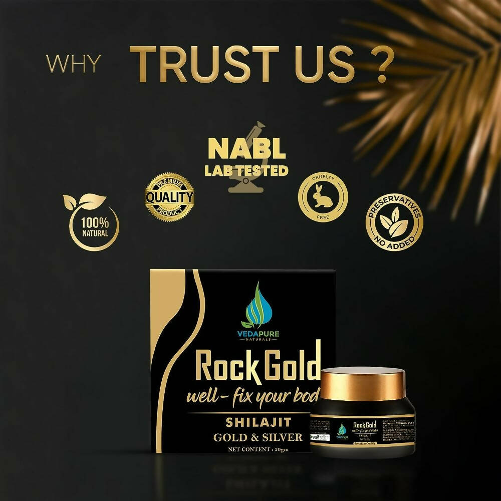 Vedapure Rockgold Well Fix Your Body Gold & Silver Sj Resin - Swadesiicart