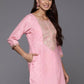 Ahalyaa Pink Printed Tunic - Pink Color | Swadesiicart