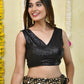 Amodini Designer Studio Black Sequined Sleeveless Blouse