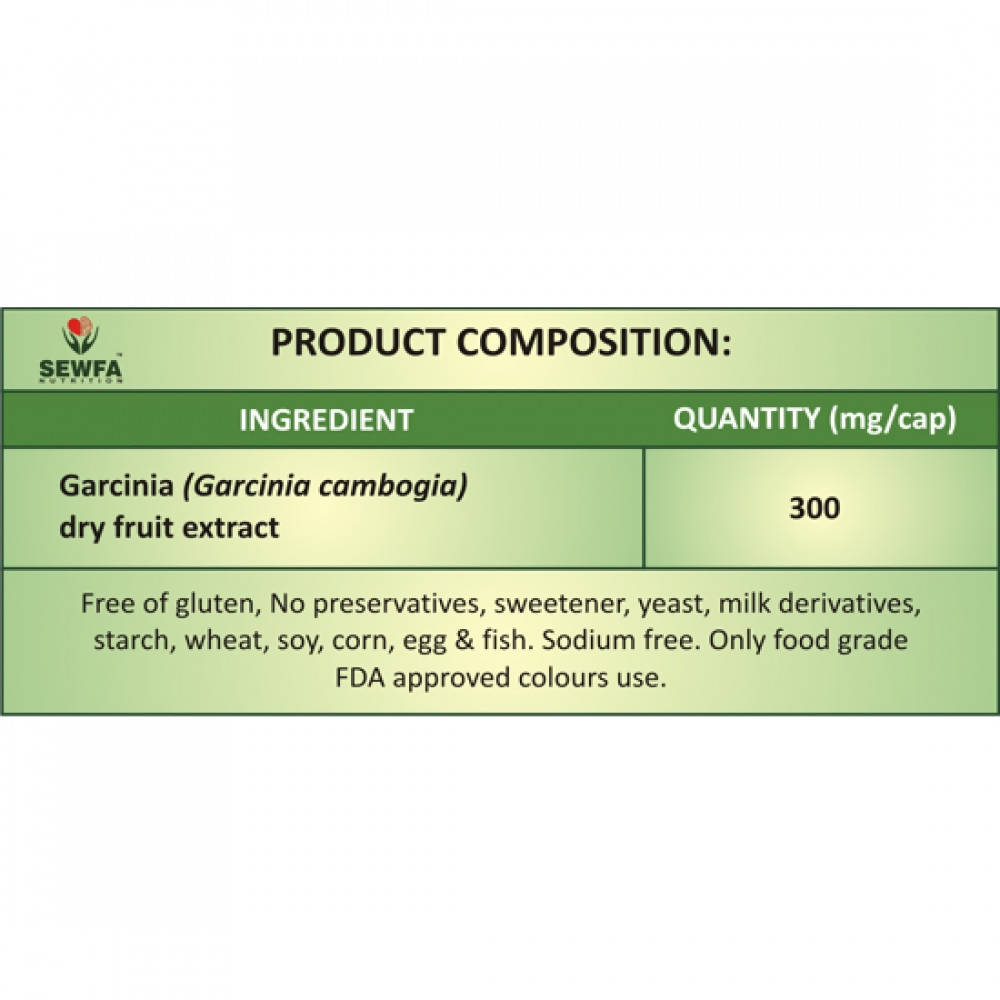Sewfa Naturals Garcinia Extract Capsules - Swadesiicart