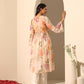 Pomcha Jaipur Peach Gul Ruhani Suit Set | Swadesiicart