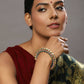 Gold-Polished Stone Studded Meenakari Bangle - Ruby Raang - Ruby Raang Studio