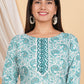 House of RP Women Green Rayon Ethnic Print Kurta & Pant Set | Swadesiicart