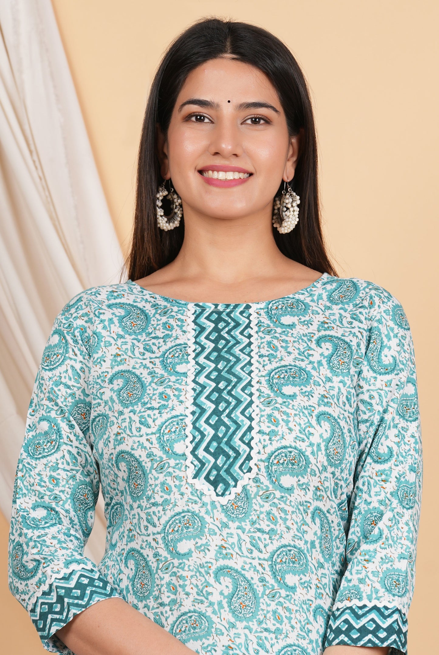 House of RP Women Green Rayon Ethnic Print Kurta & Pant Set | Swadesiicart