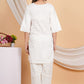 House of RP Women Off-White Cotton Chicken Embroidered Kurta & Pant Set | Swadesiicart
