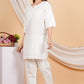 House of RP Women Off-White Cotton Chicken Embroidered Kurta & Pant Set | Swadesiicart