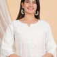 House of RP Women Off-White Cotton Chicken Embroidered Kurta & Pant Set | Swadesiicart