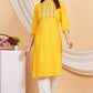 House of RP Women Yellow Rayon Yoke Embroidered Kurta & Pant Set | Swadesiicart
