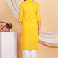 House of RP Women Yellow Rayon Yoke Embroidered Kurta & Pant Set | Swadesiicart