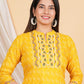 House of RP Women Yellow Rayon Yoke Embroidered Kurta & Pant Set | Swadesiicart