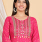House of RP Women Pink Rayon Embroidered with Printed Kurta & Sharara Set | Swadesiicart
