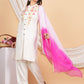 House of RP Women White Rayon Embroidered Kurta, Pant & Dupatta Set | Swadesiicart
