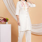 House of RP Women White Rayon Embroidered Kurta, Pant & Dupatta Set | Swadesiicart