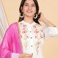 House of RP Women White Rayon Embroidered Kurta, Pant & Dupatta Set | Swadesiicart