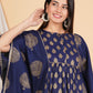 House of RP Women NavyBlue Rayon Ethnic Print Kaftan | Swadesiicart