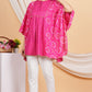 House of RP Women Pink Rayon Ethnic Print Kaftan | Swadesiicart