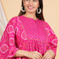House of RP Women Pink Rayon Ethnic Print Kaftan | Swadesiicart
