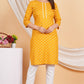 House of RP Women Yellow Rayon Floral Printed Kurta | Swadesiicart