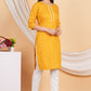 House of RP Women Yellow Rayon Floral Printed Kurta | Swadesiicart