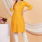 House of RP Women Yellow Rayon Floral Printed Kurta | Swadesiicart
