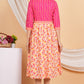 House of RP Women Rayon Peach Floral Printed Dress - Swadesiicart