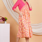 House of RP Women Rayon Peach Floral Printed Dress - Swadesiicart