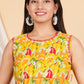 House of RP Women Rayon Yellow Abstract Printed Dress - Swadesiicart