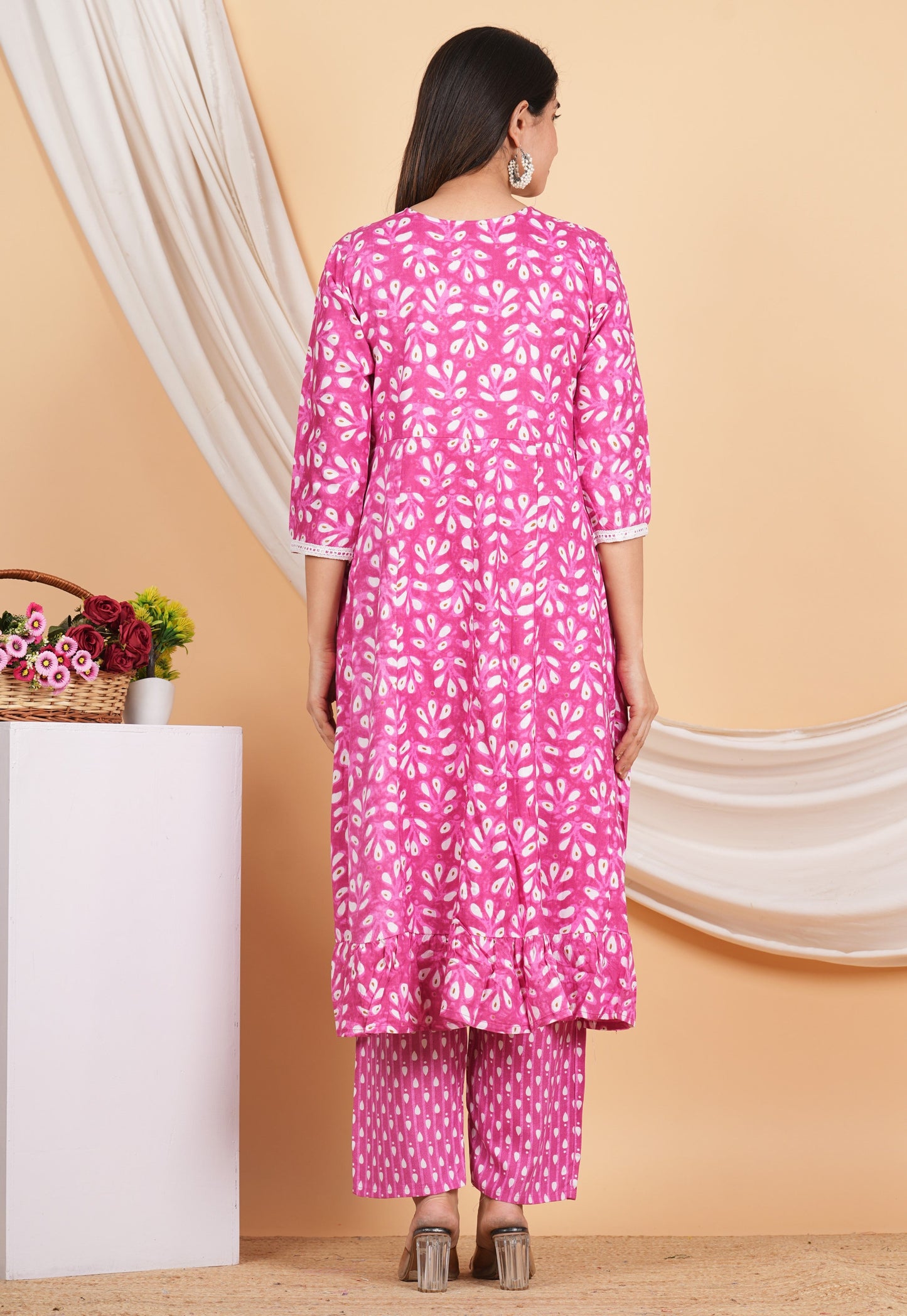 House of RP Women Rayon Cotton Floral Print Kurta ,Pant & Dupatta Set | Swadesiicart
