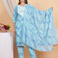 House of RP Women Blue Rayon Cotton Graphic Print Kurta ,Pant & Dupatta Set | Swadesiicart
