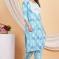 House of RP Women Blue Rayon Cotton Graphic Print Kurta ,Pant & Dupatta Set | Swadesiicart