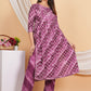 House of RP Women Rayon Dark Purple Ethnic Print Naira Cut Kurta, Pant & Dupatta Set | Swadesiicart