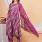 House of RP Women Rayon Dark Purple Ethnic Print Naira Cut Kurta, Pant & Dupatta Set | Swadesiicart
