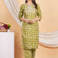 House of RP Women Rayon Dark Purple Digital Print Naira Cut Kurta, Pant & Dupatta Set | Swadesiicart