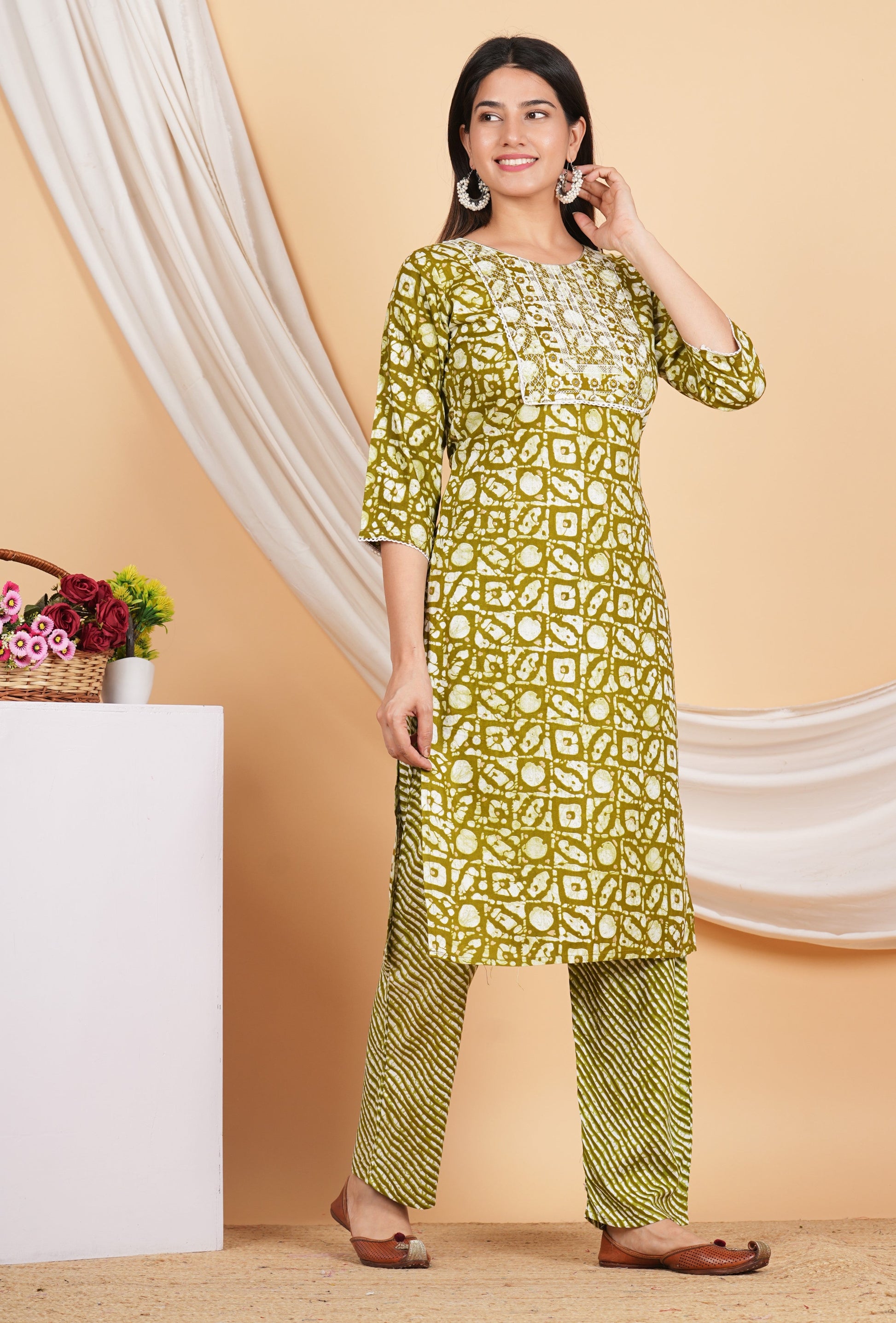 House of RP Women Rayon Dark Purple Digital Print Naira Cut Kurta, Pant & Dupatta Set | Swadesiicart