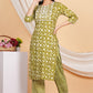 House of RP Women Rayon Dark Purple Digital Print Naira Cut Kurta, Pant & Dupatta Set | Swadesiicart