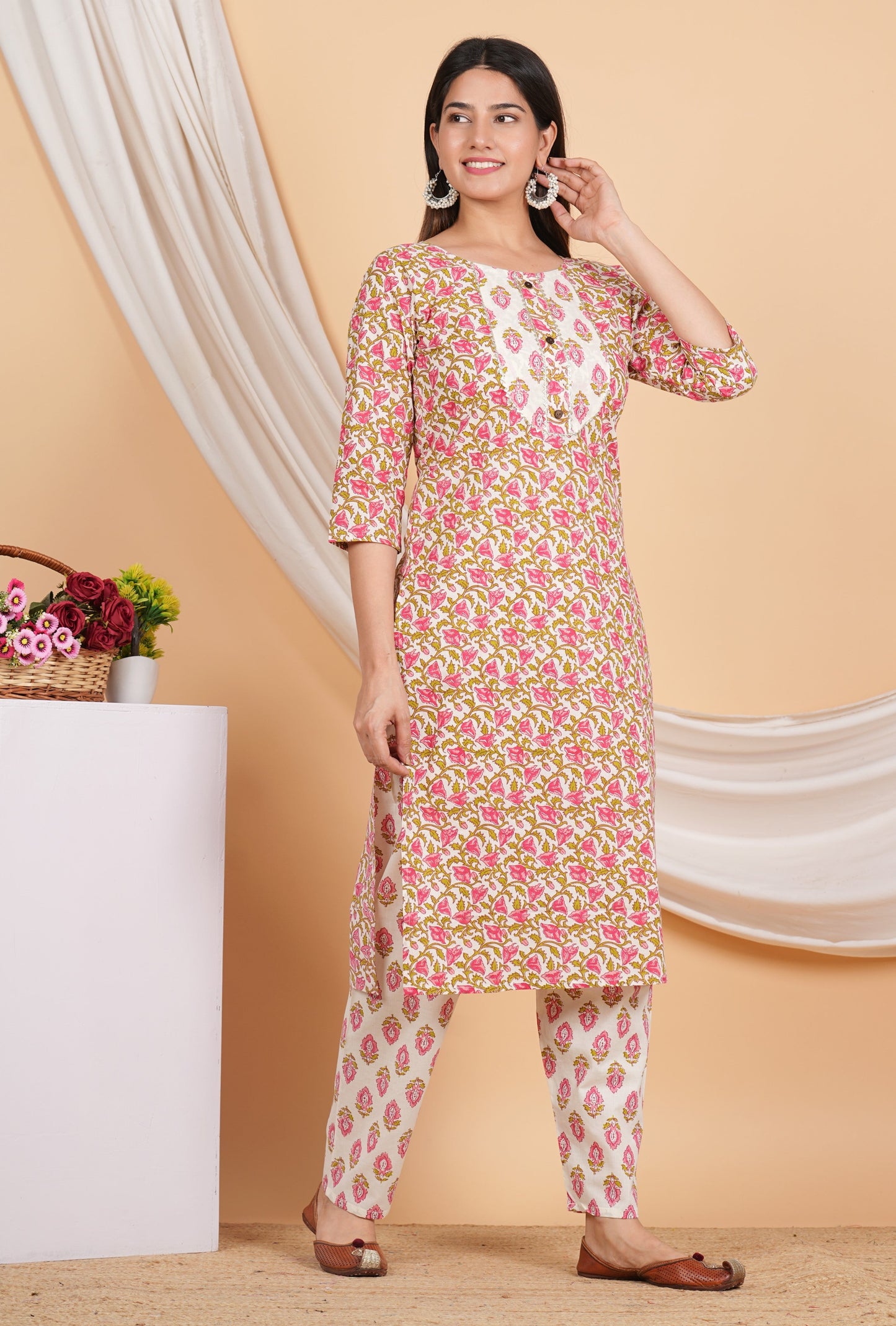 House of RP Women Rayon Floral Print Kurta & Pant Set | Swadesiicart