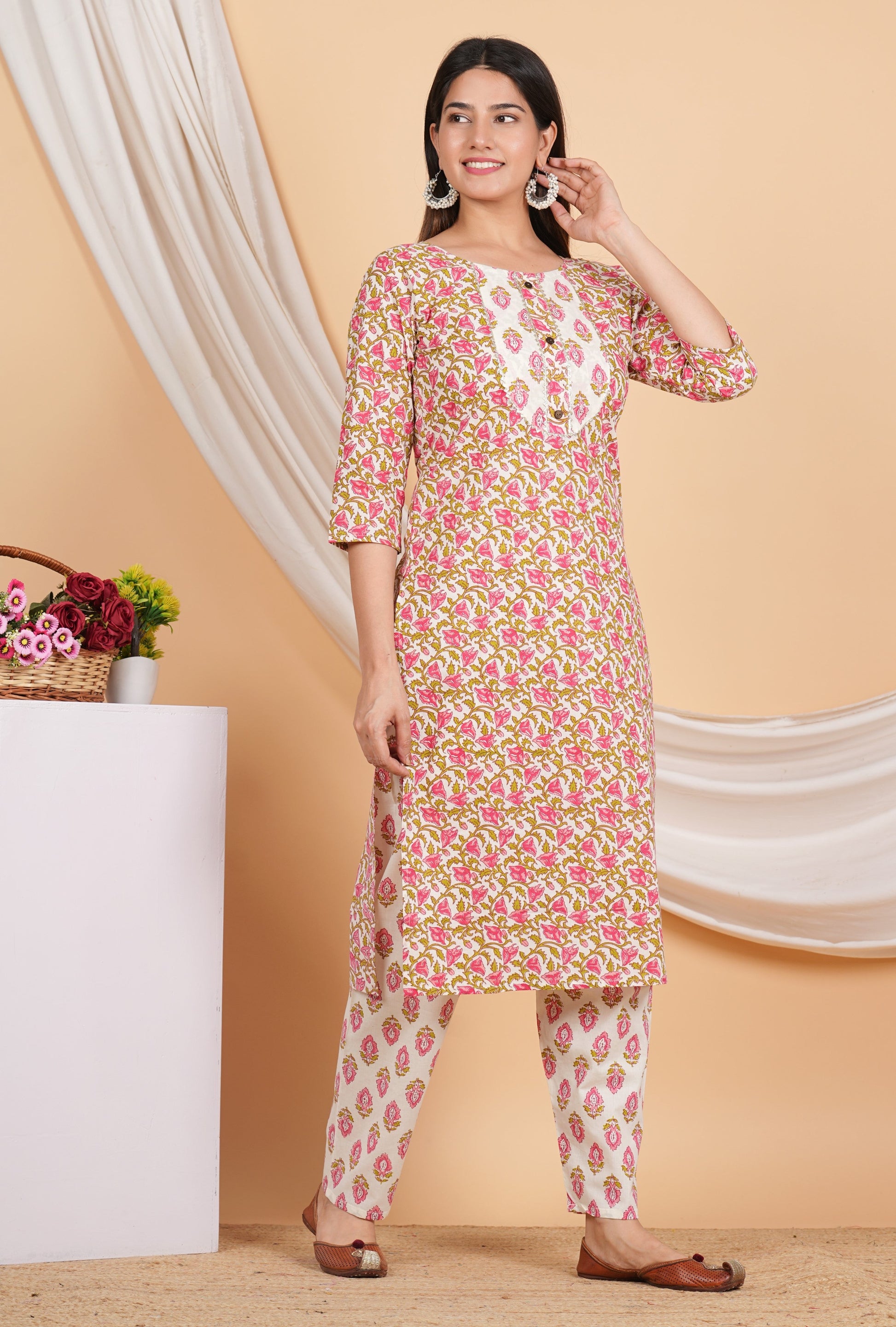 House of RP Women Rayon Floral Print Kurta & Pant Set | Swadesiicart