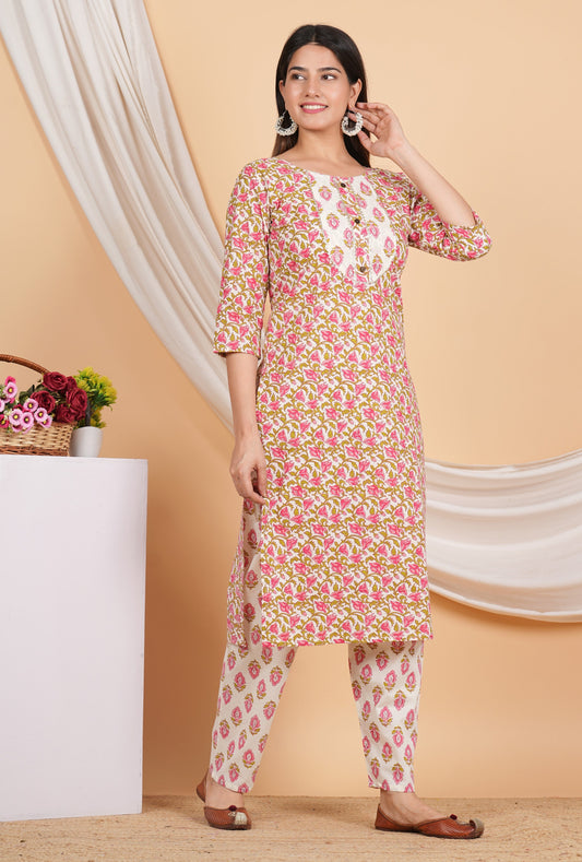 House of RP Women Rayon Floral Print Kurta & Pant Set | Swadesiicart