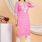 House of RP Women Pink Rayon Ethnic Print Kurta & Pant Set | Swadesiicart