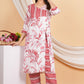 House of RP Women White & Red Rayon Floral Print Kurta & Pant Set | Swadesiicart