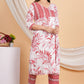 House of RP Women White & Red Rayon Floral Print Kurta & Pant Set | Swadesiicart