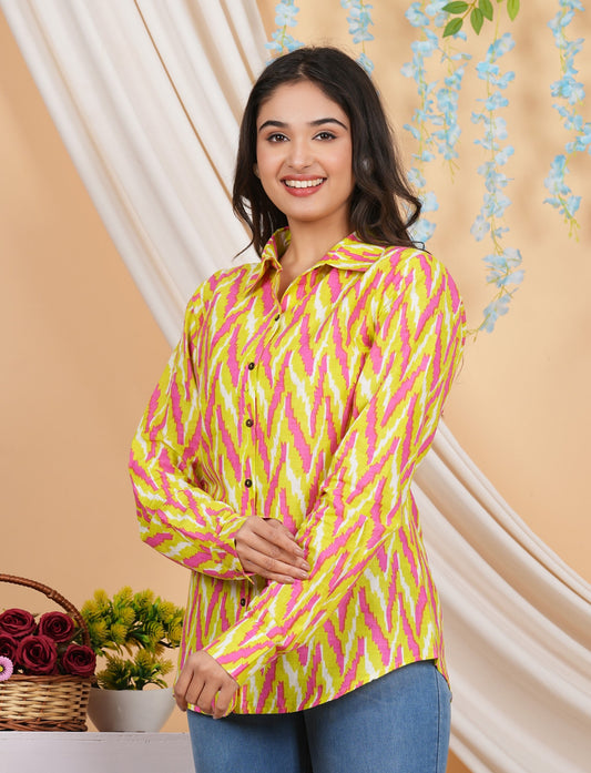 House of RP Women Multicolor Cotton Shirt Tunic | Swadesiicart