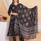 House of RP Wine Rayon Floral Print Kurta, Palazzo & Dupatta Set | Swadesiicart