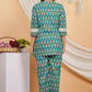 House of RP Women Teal Cotton Kurta & Pant Set | Swadesiicart