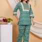 House of RP Women Teal Cotton Kurta & Pant Set | Swadesiicart